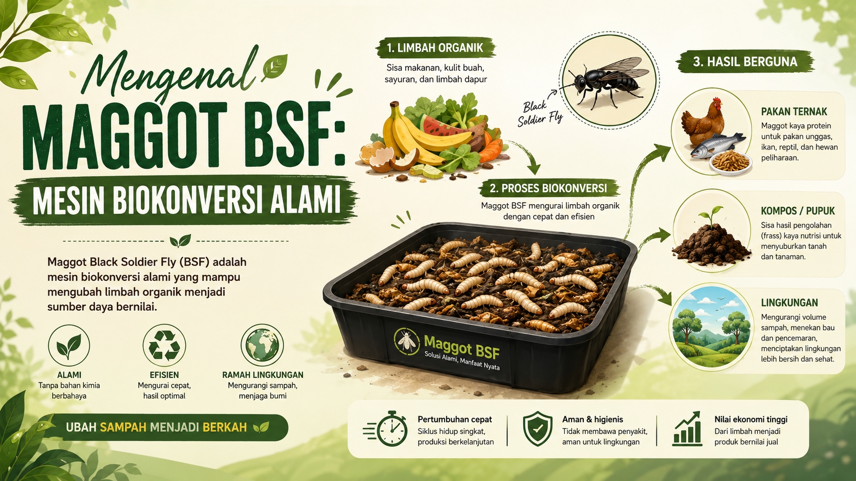 Mengenal Maggot BSF: Mesin Biokonversi Alami